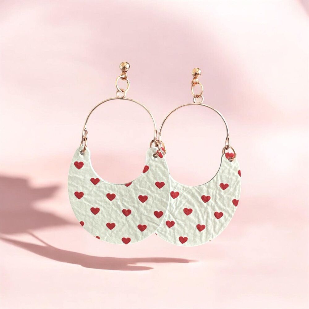 Heart Hoop Earrings, Valentines Day Jewelry